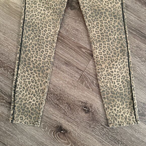 Frame Women's Le Skinny de Jeanne Leopard Jean Side Seam Piping - Picture 2 of 7